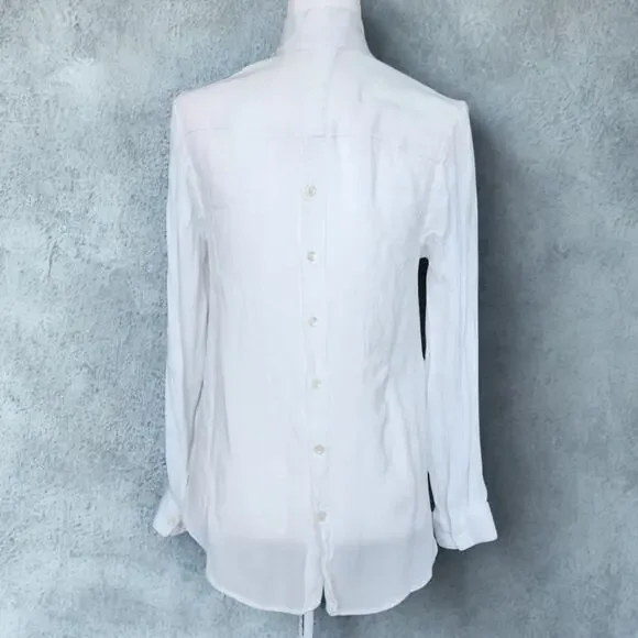 Anthropologie / Leifsdottir White Embroidered Bib-Front Blouse – Women Size 2 - Picture 6 of 9